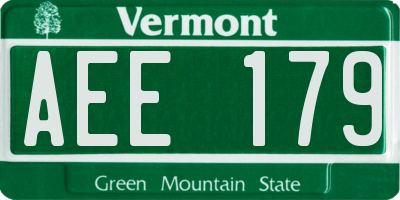 VT license plate AEE179