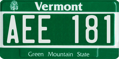 VT license plate AEE181
