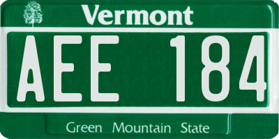 VT license plate AEE184