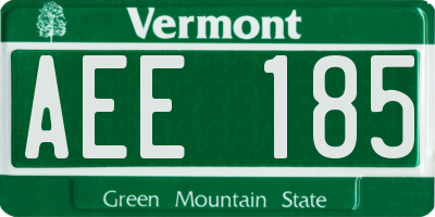 VT license plate AEE185