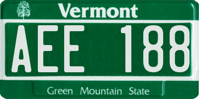 VT license plate AEE188