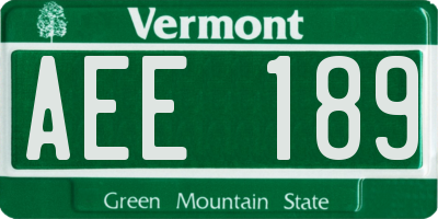 VT license plate AEE189