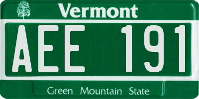 VT license plate AEE191