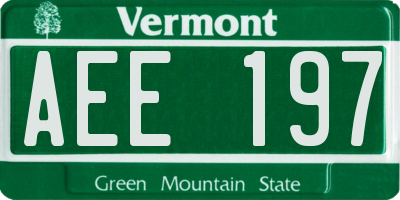 VT license plate AEE197