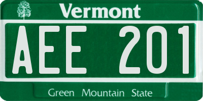 VT license plate AEE201