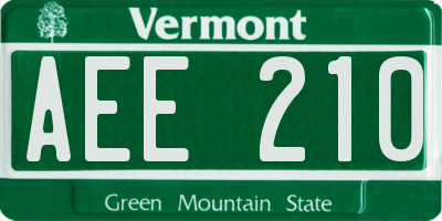 VT license plate AEE210