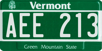 VT license plate AEE213