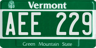 VT license plate AEE229