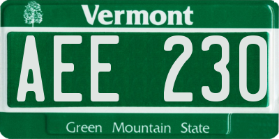 VT license plate AEE230