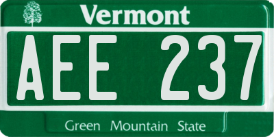 VT license plate AEE237