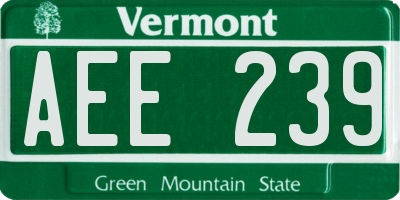 VT license plate AEE239