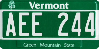 VT license plate AEE244