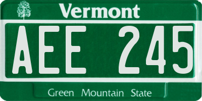 VT license plate AEE245