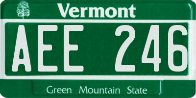 VT license plate AEE246
