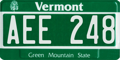 VT license plate AEE248