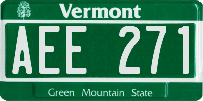VT license plate AEE271