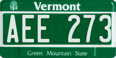 VT license plate AEE273