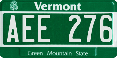 VT license plate AEE276