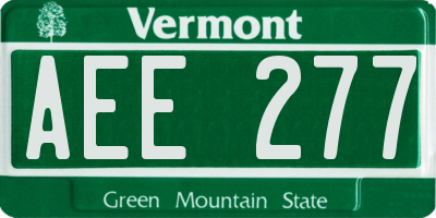 VT license plate AEE277