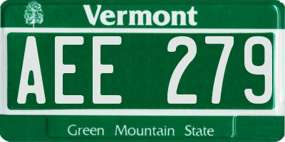VT license plate AEE279