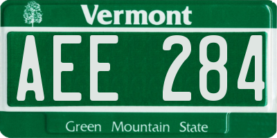 VT license plate AEE284
