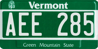 VT license plate AEE285
