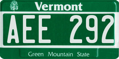 VT license plate AEE292