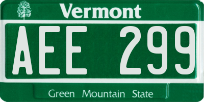VT license plate AEE299