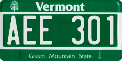VT license plate AEE301