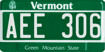 VT license plate AEE306