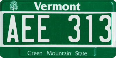 VT license plate AEE313