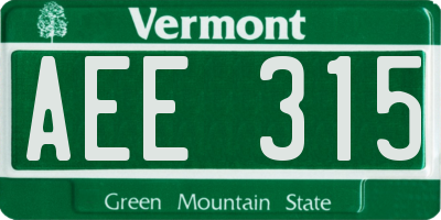 VT license plate AEE315
