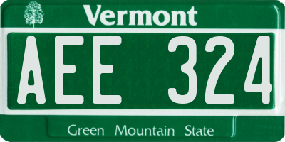 VT license plate AEE324