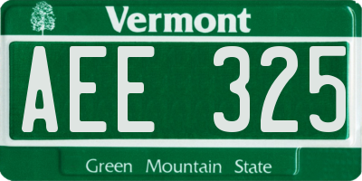 VT license plate AEE325