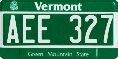 VT license plate AEE327