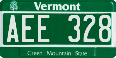 VT license plate AEE328