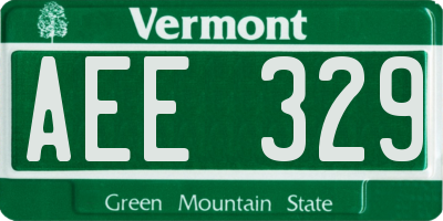 VT license plate AEE329