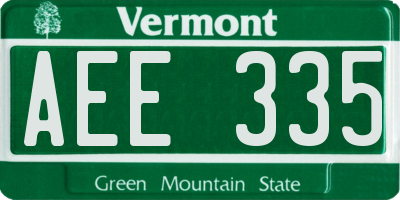 VT license plate AEE335