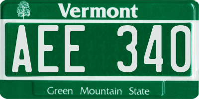 VT license plate AEE340
