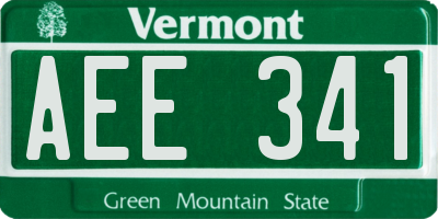 VT license plate AEE341