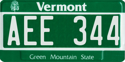 VT license plate AEE344