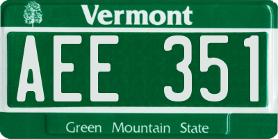 VT license plate AEE351