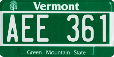 VT license plate AEE361