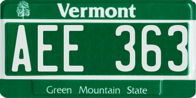VT license plate AEE363