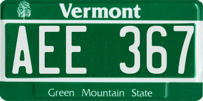 VT license plate AEE367