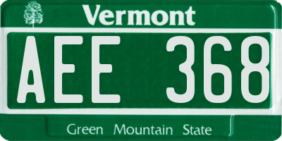 VT license plate AEE368