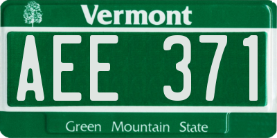 VT license plate AEE371