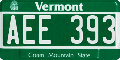 VT license plate AEE393
