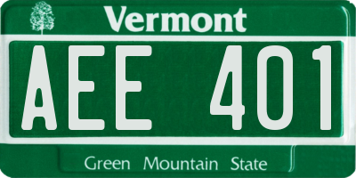 VT license plate AEE401