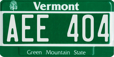 VT license plate AEE404